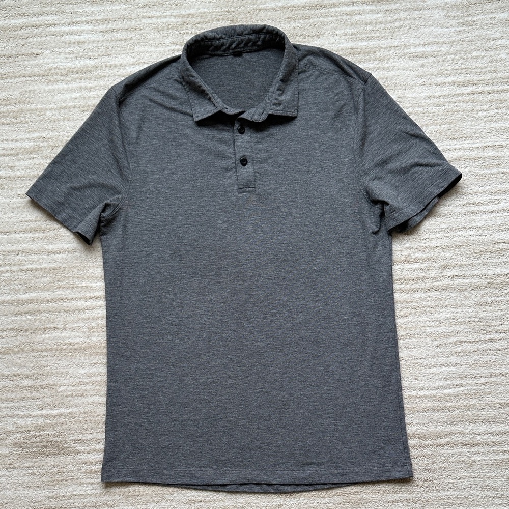 Lululemon Evolution Polo Shirt Heathered Black Size Small